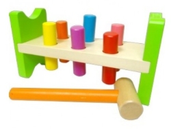 Simply for Kids - Hamerbank Groen met 6 Pennen en Hamer - Vanaf 1 jaar