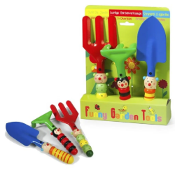 Simply For Kids - Tuinsetje Guitige Diertjes – Houten Tuingereedschapset