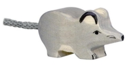 Holztiger Muis grijs – Houten Speelfiguur – vanaf 3 jaar