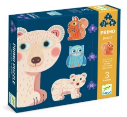 Djeco In het bos - puzzelset 9, 12 en 16 stukjes - vanaf 3 jaar
