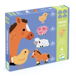 Djeco Op de boerderij - puzzelset 3, 4, 5 en 6 stukjes - vanaf 2 jaar