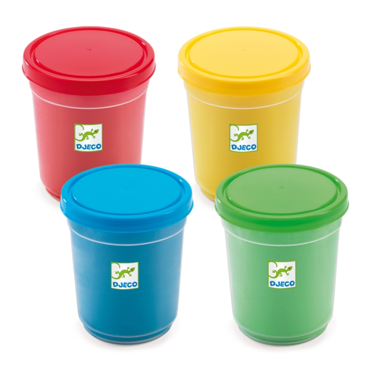 Djeco 4 kleuren - boetseerklei in 4 potjes - vanaf 18 maanden