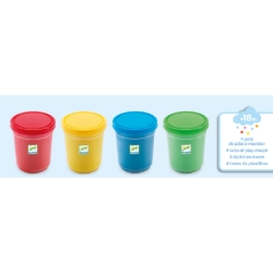 Djeco 4 kleuren - boetseerklei in 4 potjes - vanaf 18 maanden