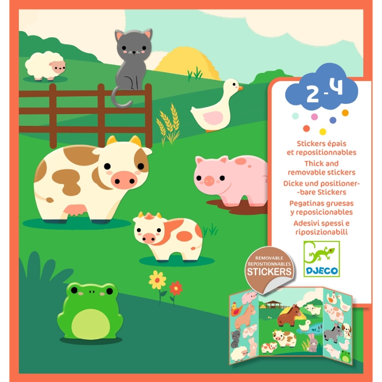 Djeco Boerderijdieren - herbruikbare stickerset - vanaf 18 maanden
