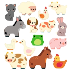 Djeco Boerderijdieren - herbruikbare stickerset - vanaf 18 maanden