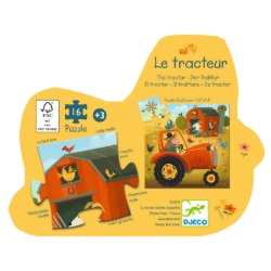 Djeco De tractor - legpuzzel 16 stukjes - vanaf 3 jaar