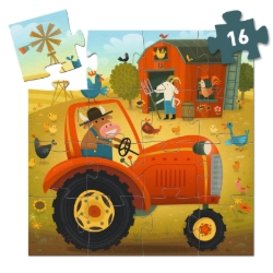 Djeco De tractor - legpuzzel 16 stukjes - vanaf 3 jaar