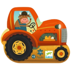 Djeco De tractor - legpuzzel 16 stukjes - vanaf 3 jaar