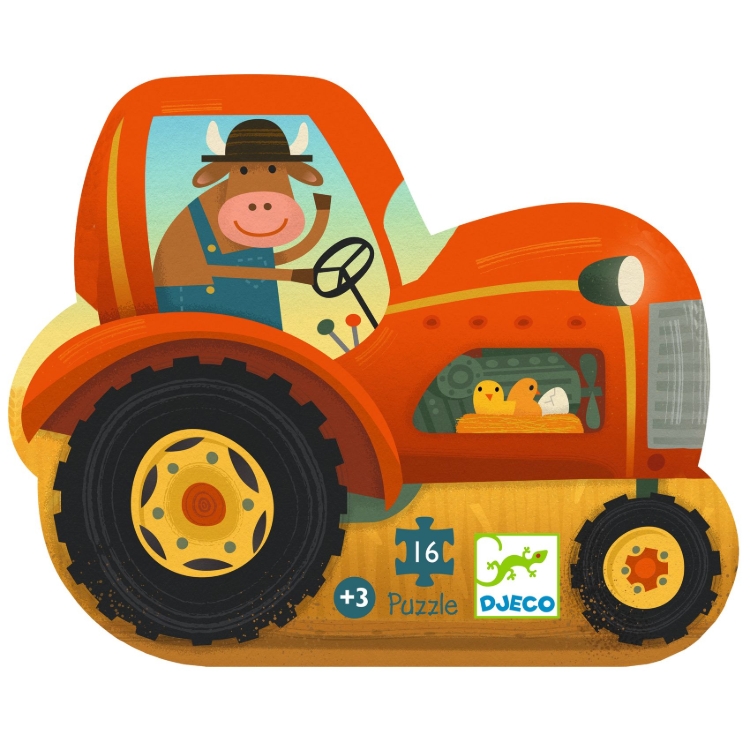 Djeco De tractor - legpuzzel 16 stukjes - vanaf 3 jaar