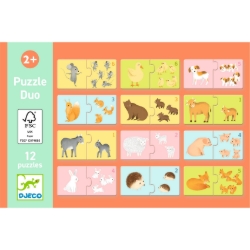 Djeco Babydieren - duopuzzel 24 stukjes - vanaf 2 jaar