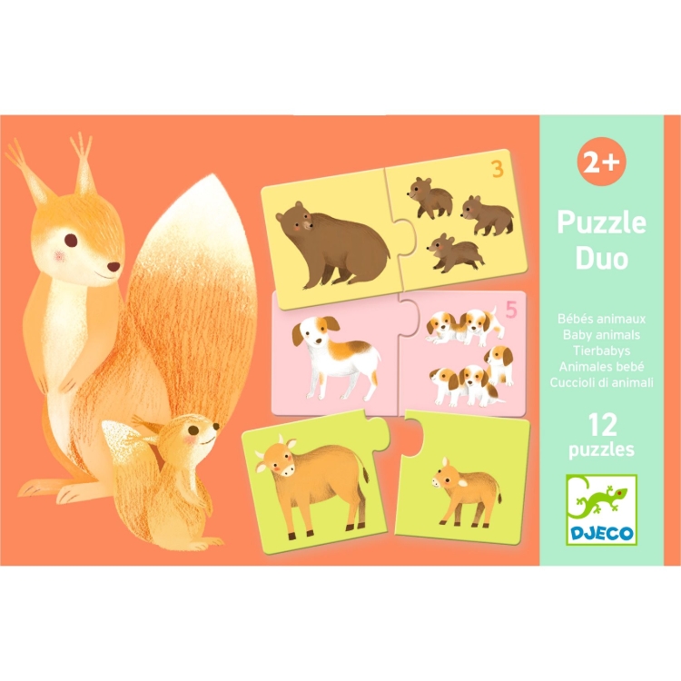 Djeco Babydieren - duopuzzel 24 stukjes - vanaf 2 jaar