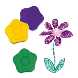 Djeco Bloemkrijtjes - waskrijtset 12 kleuren - vanaf 18 maanden