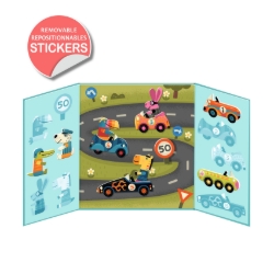 Djeco Cars - herbruikbare stickerset - vanaf 18 maanden