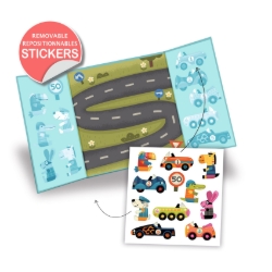 Djeco Cars - herbruikbare stickerset - vanaf 18 maanden