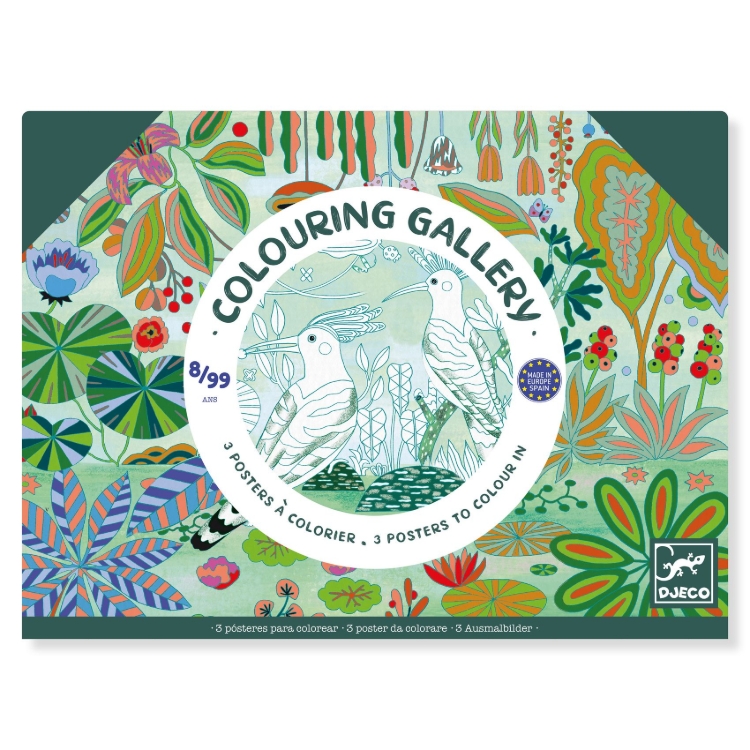 Djeco Wilde dieren - Colouring Gallery - kleurposterset - van 8 tot 99 jaar
